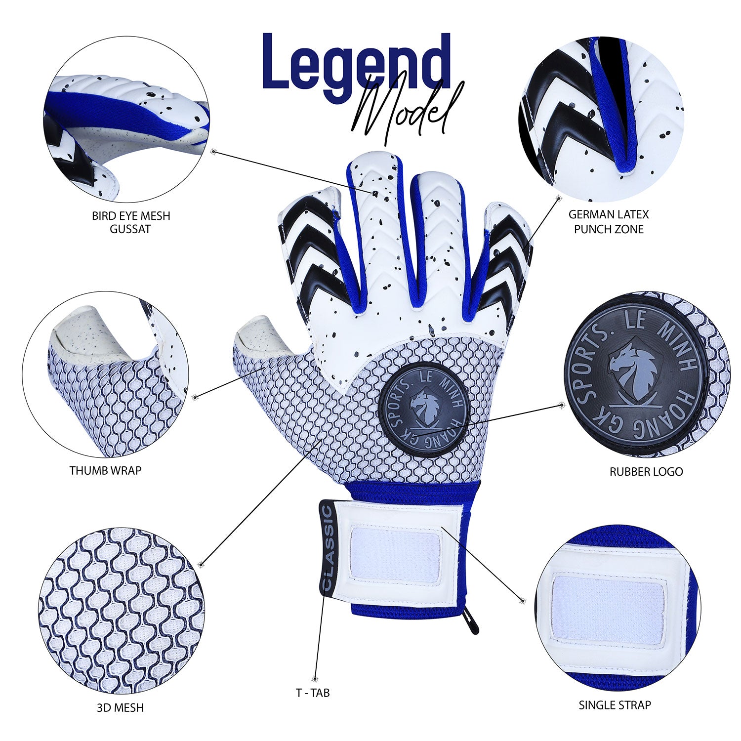 Legend Model Goalkeeper Gloves Hybrid Cut with Pro Grip