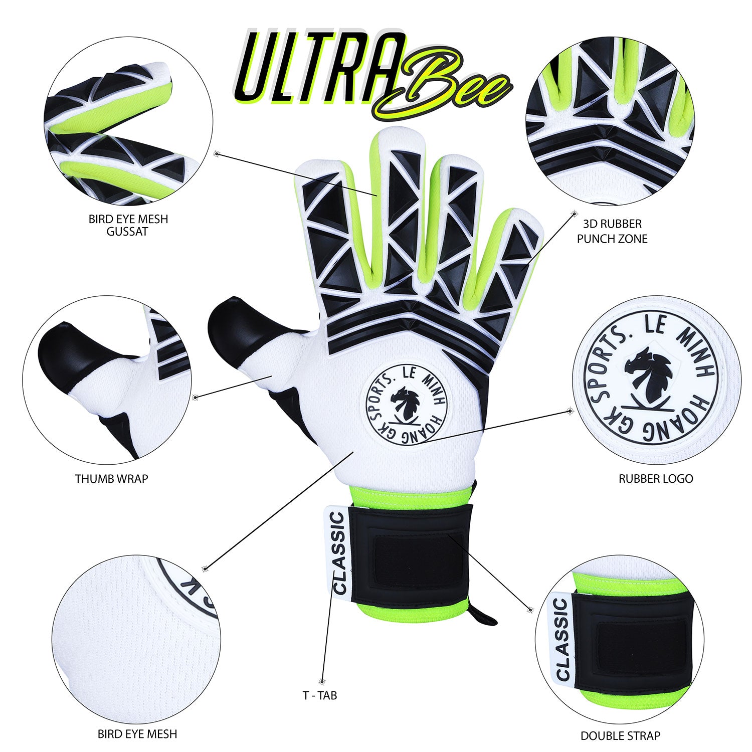 Ultra Bee Goalkeeper Gloves Lightweight Precision & Perfect Fit