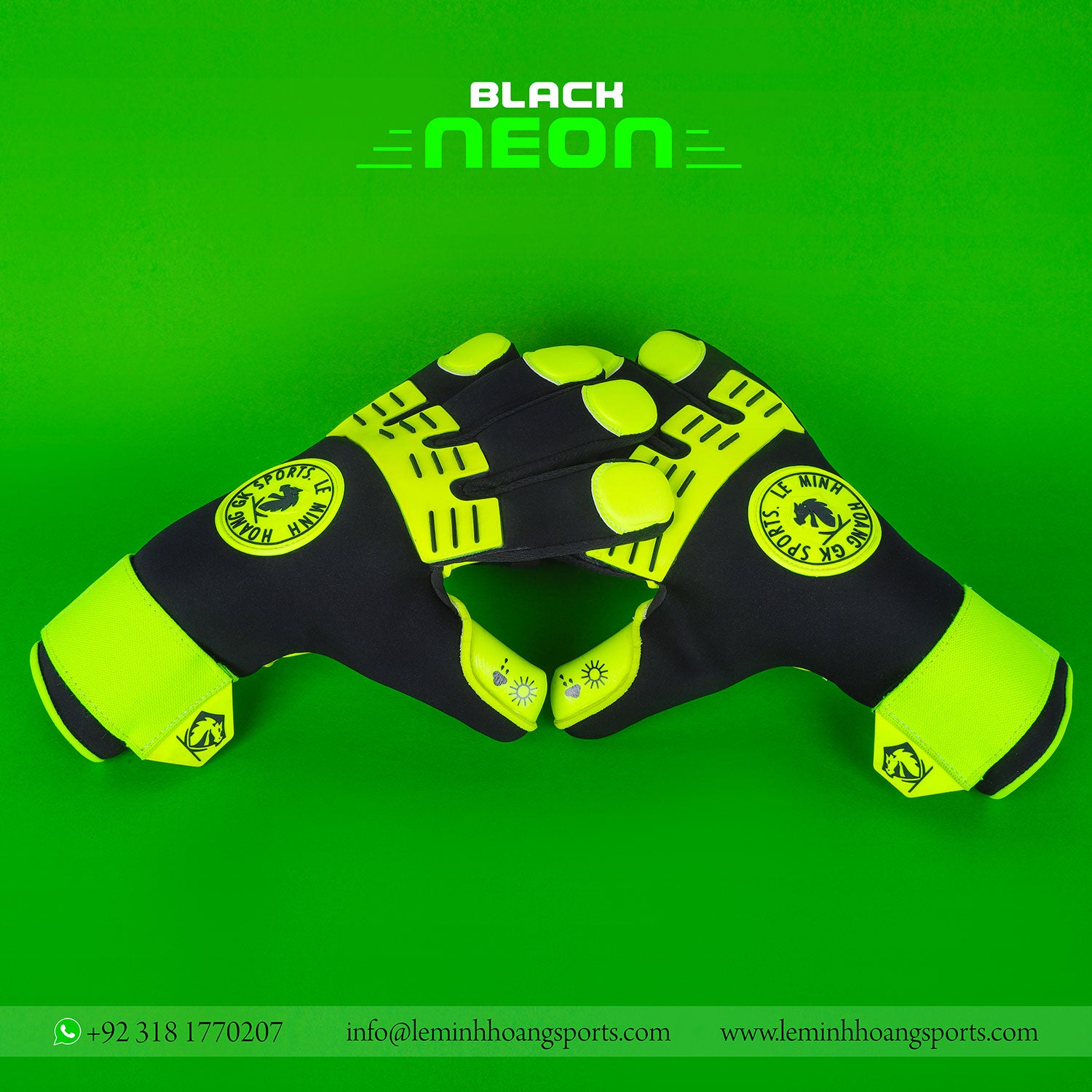 Black Neon Goalkeeper Gloves Precision Grip with Bold Style
