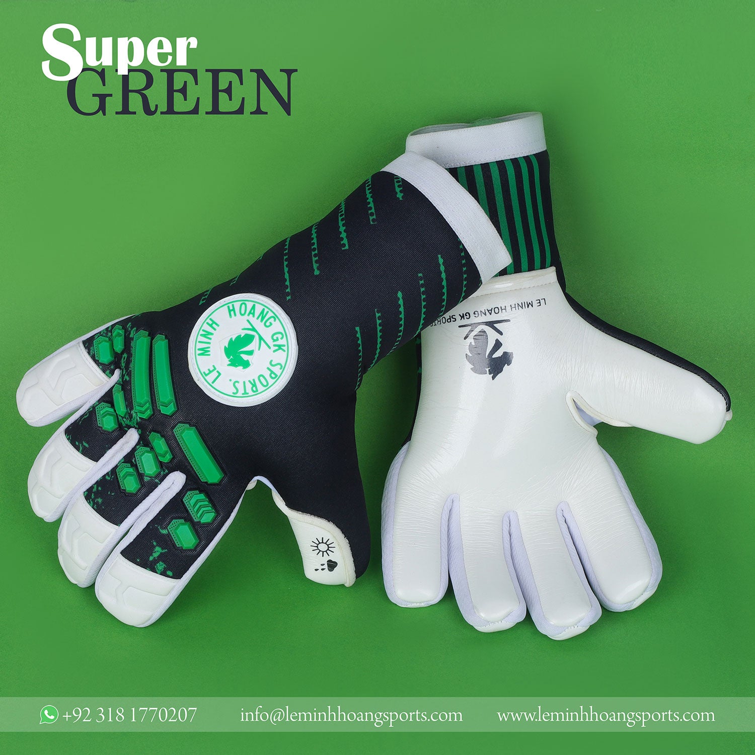 Super Green Goalkeeper Gloves Precision Fit & Pro Grip