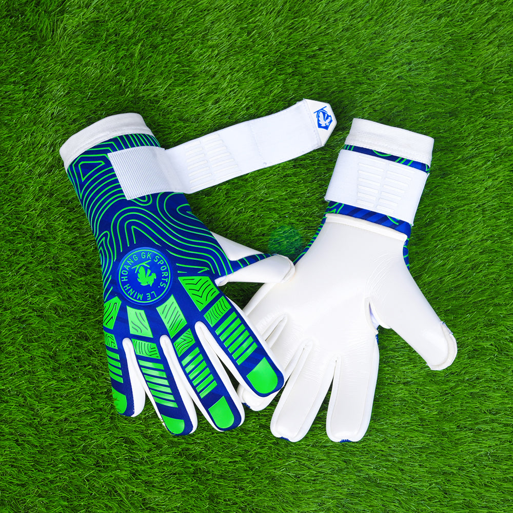 Green Lines Goalkeeper Gloves Pro Custom Gloves by Le Minh Hoang GK Sports