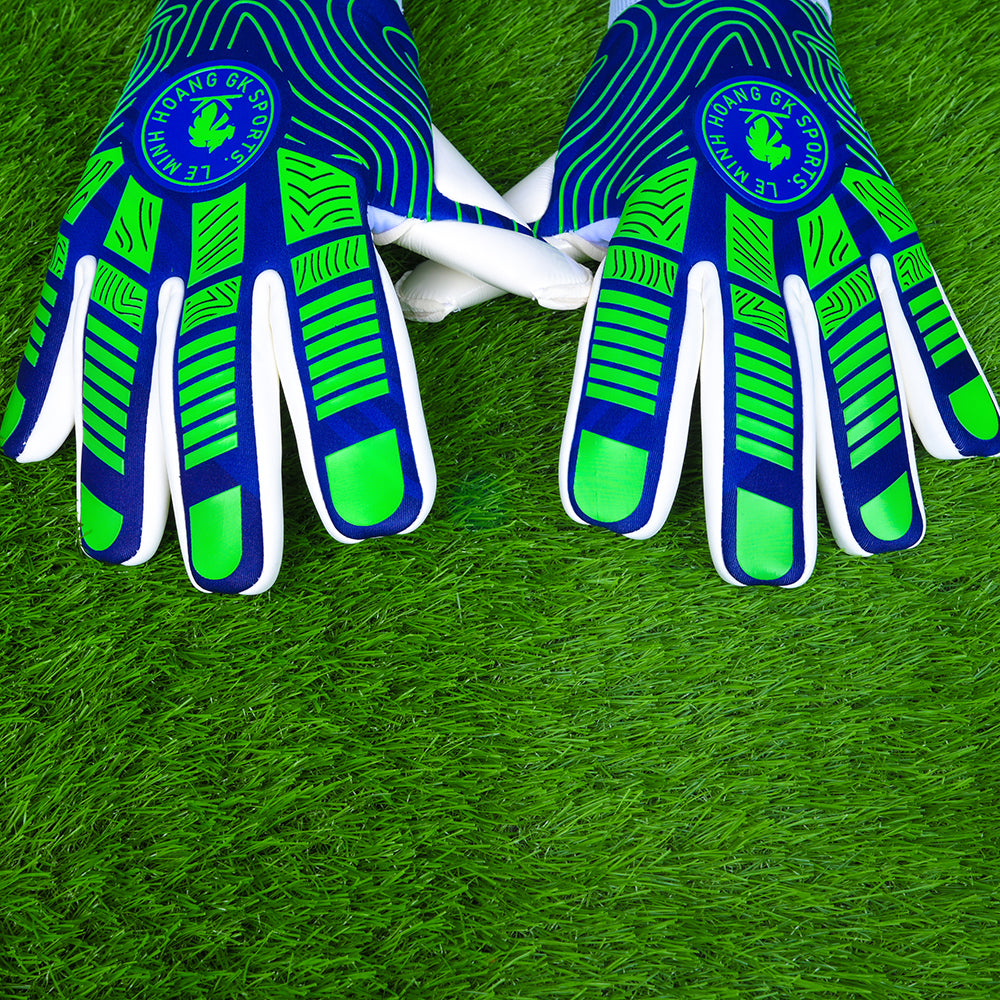 Green Lines Goalkeeper Gloves Pro Custom Gloves by Le Minh Hoang GK Sports
